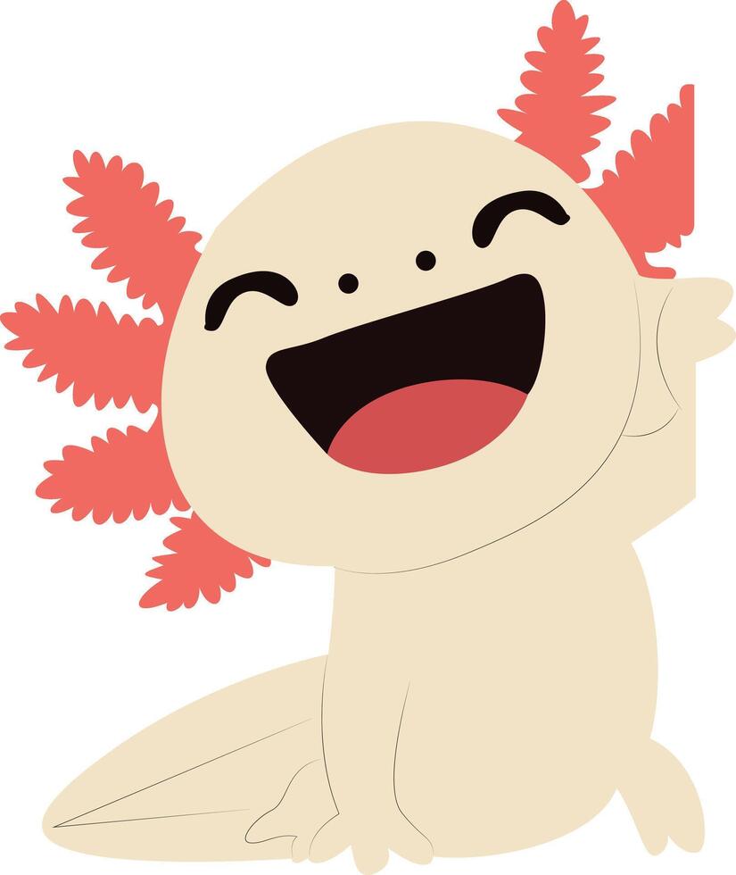 Happy Cartoon Axolotl Art peeking, happy world animal day vector