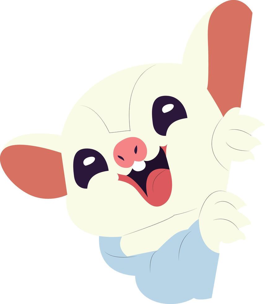 Happy Cartoon Sugar Glider Peeking peeking, happy world animal day vector