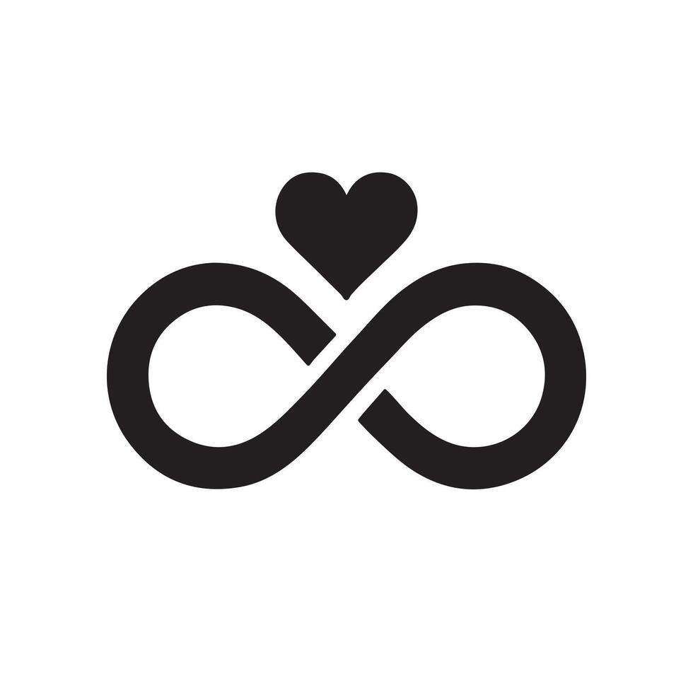 an infinity symbol with a heart in the middle vector