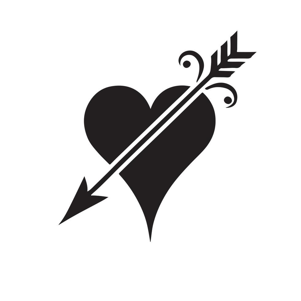 heart with arrow icon illustration vector
