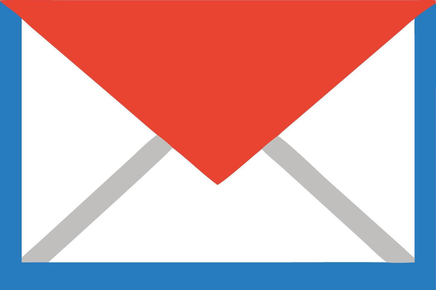 a red and white envelope icon vector