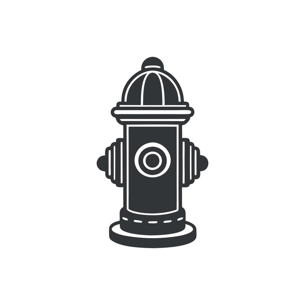 fire hydrant icons outline silhouette on white background vector