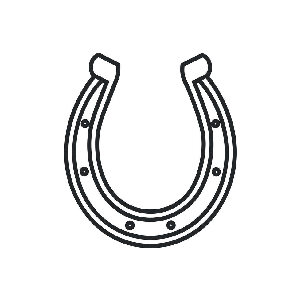 Horseshoe icons line silhouette on white background vector