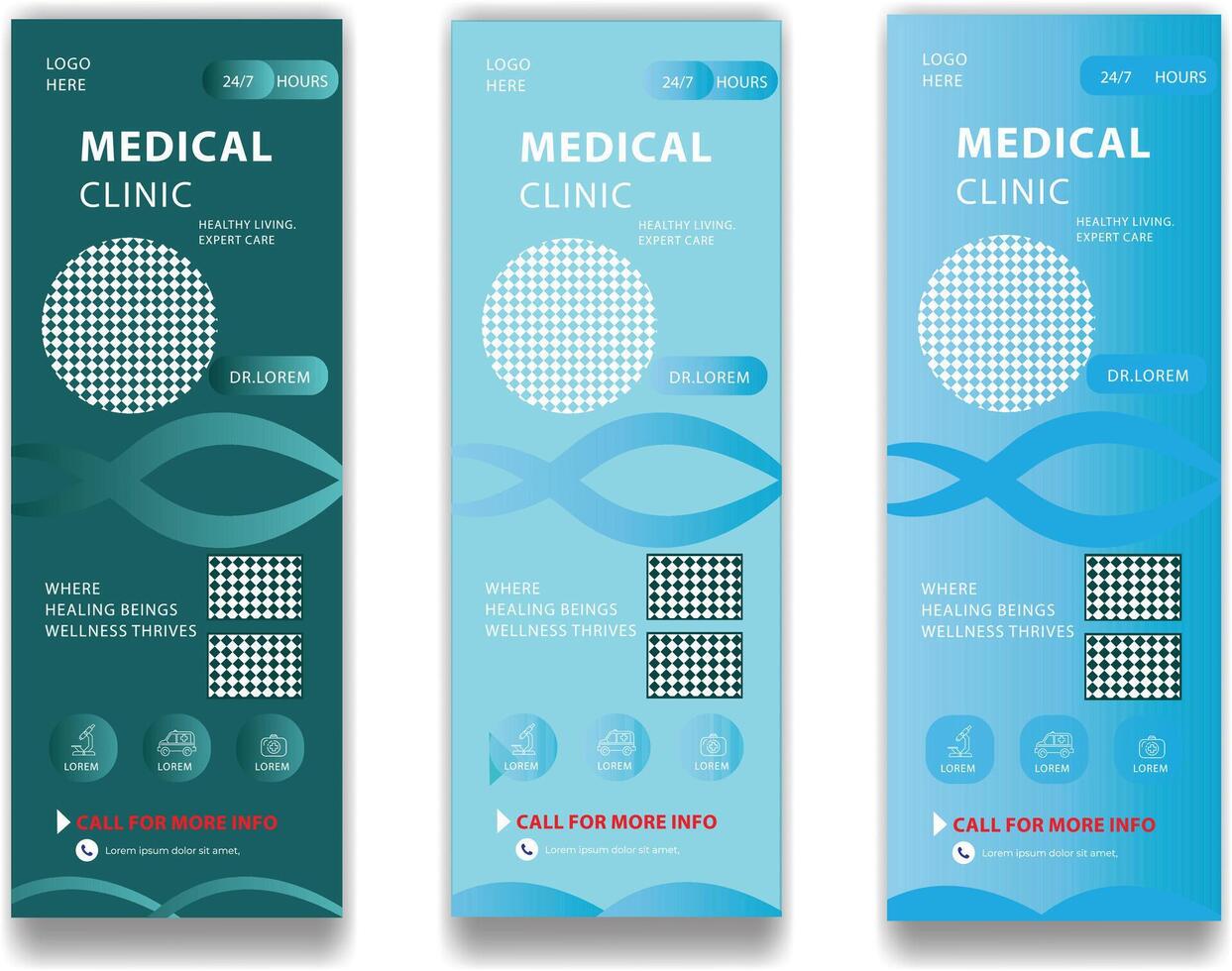 Medical health care roll up banner template vector
