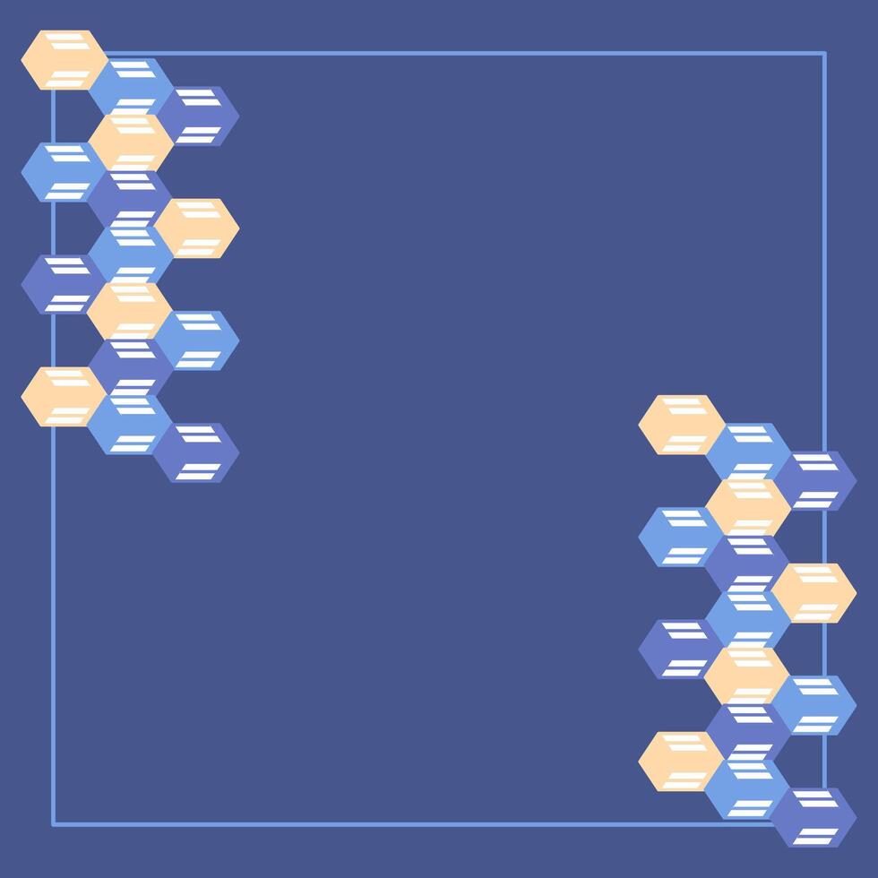 minimalist abstract background with hexagonal shapes in pastel blue and yellow hues. vector