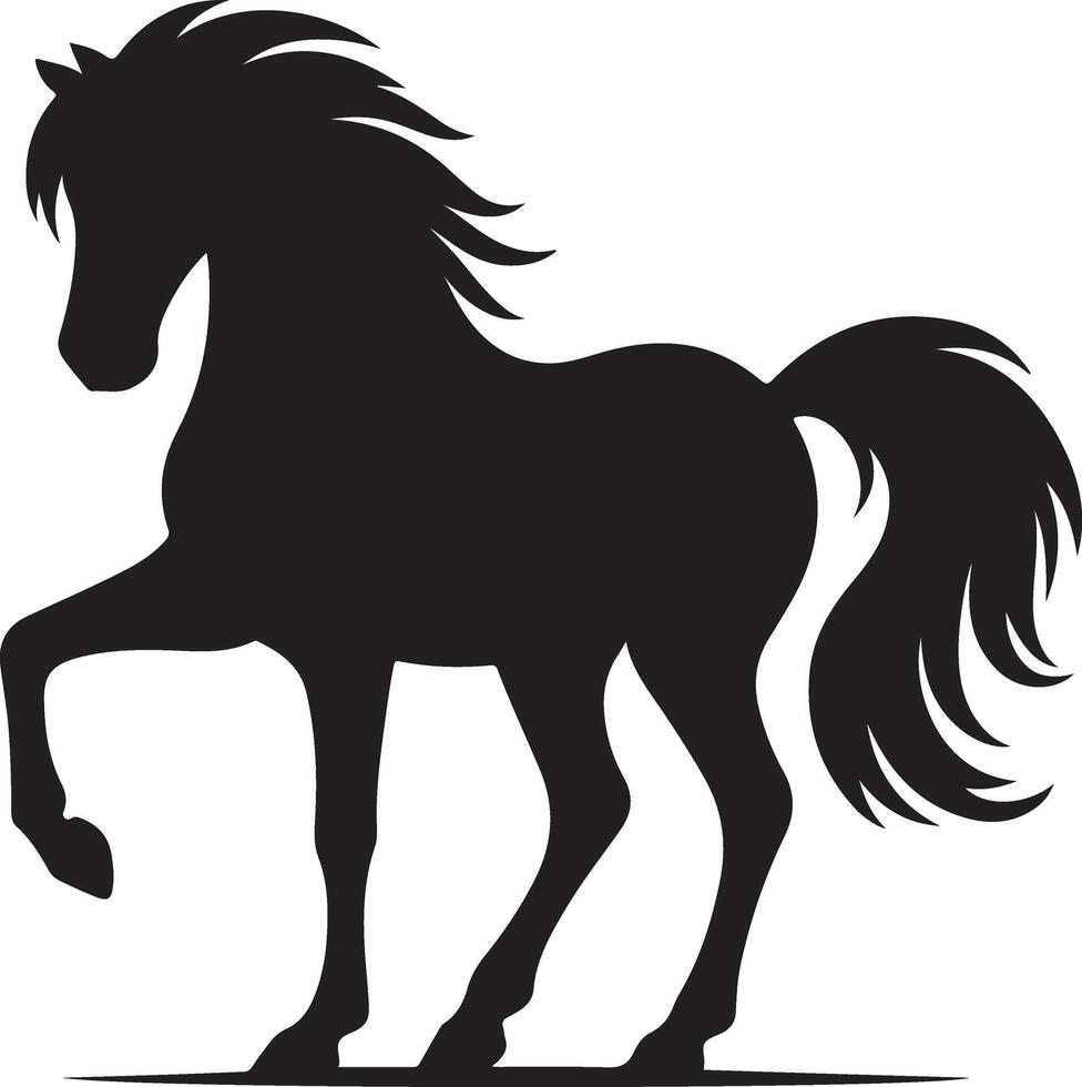 a black silhouette of a horse on a white background vector