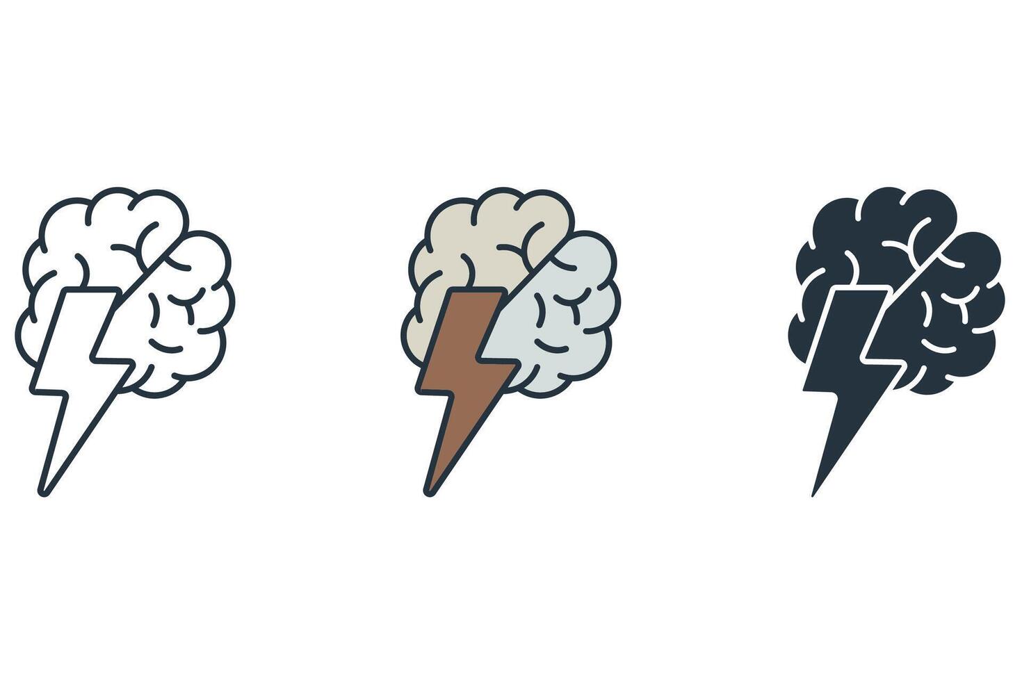 brain icons isolated on White Background vector