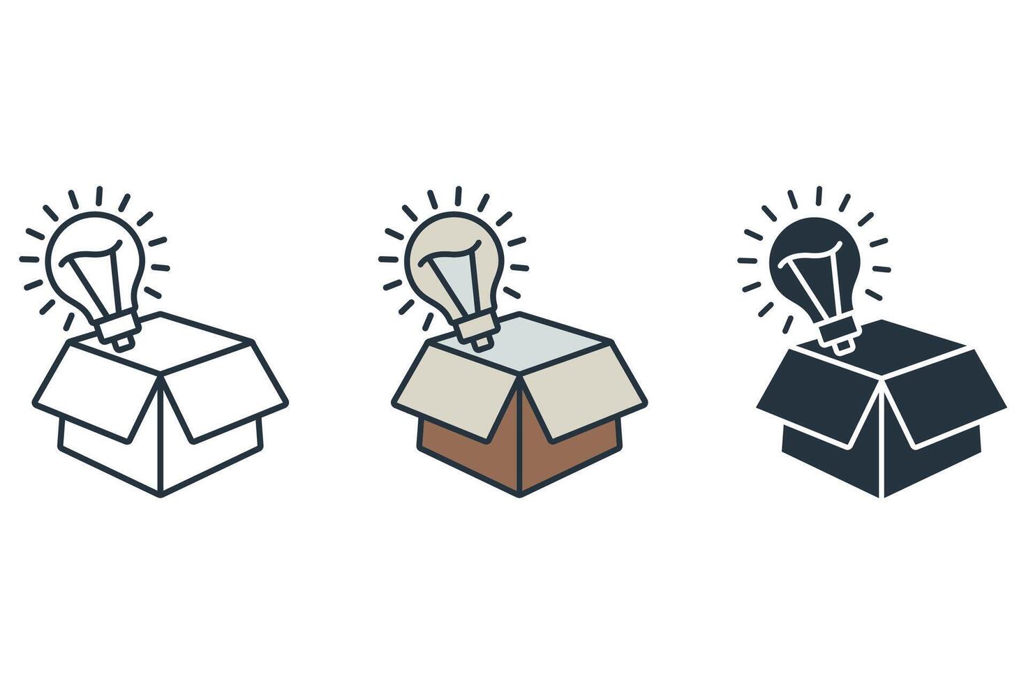 thinking outside the box icons isolated on White Background vector