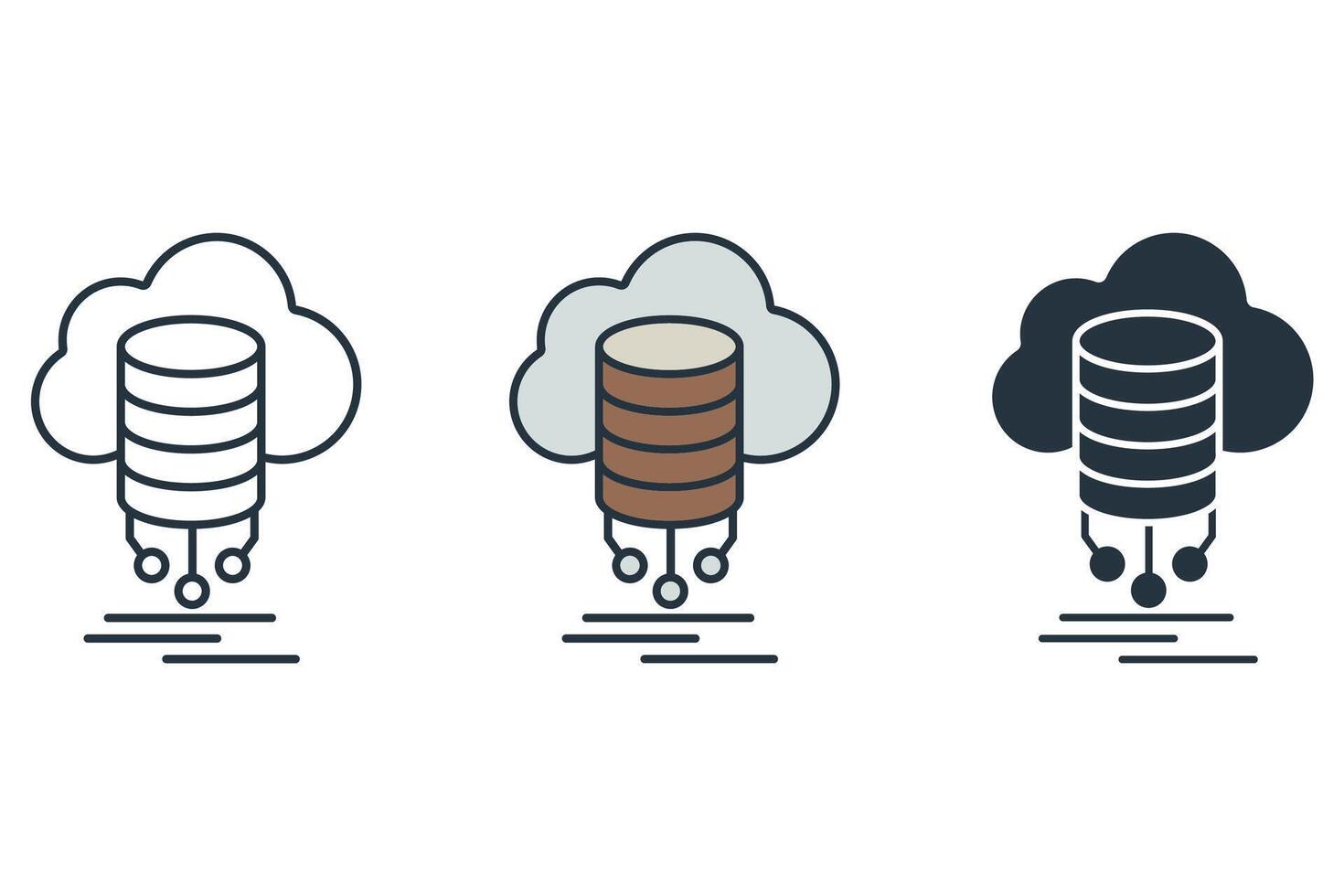 Cloud computing icons isolated on White Background vector