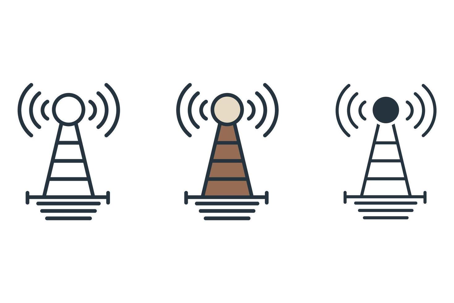 broadcast tower icons isolated on White Background vector