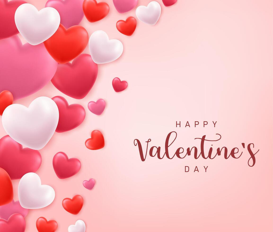 3d hearts background vector