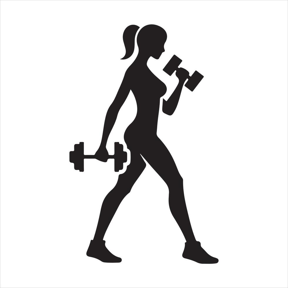 Fitness Flat Icon black silhouette on white background vector
