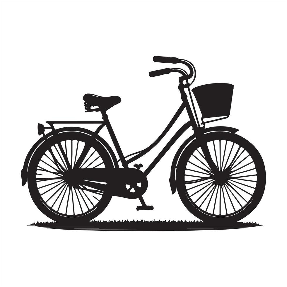 Bicycle Built for Two silhouette on white background vector