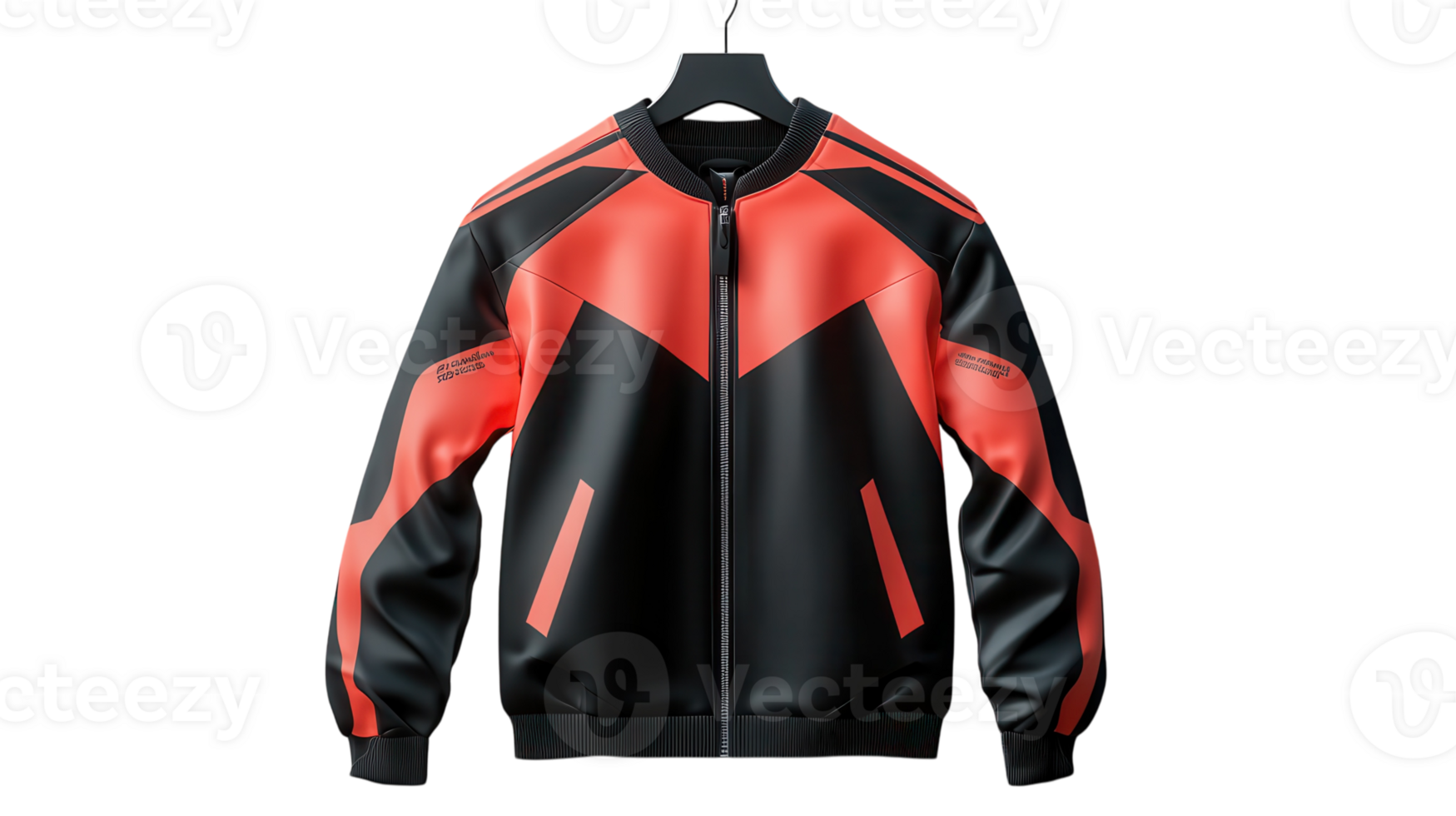 A black and red jacket with a black and red stripe png