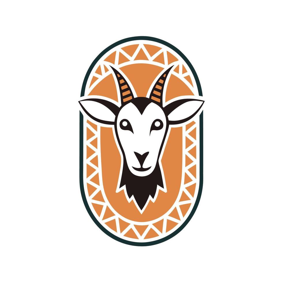 Simple and modern goat head logo, perfect for your brand or farm business identity. vector