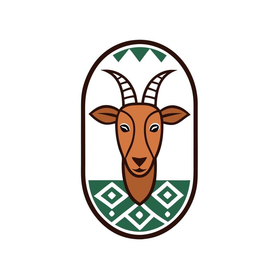 A minimalist goat head icon,your farm, nature, and wildlife logos. vector