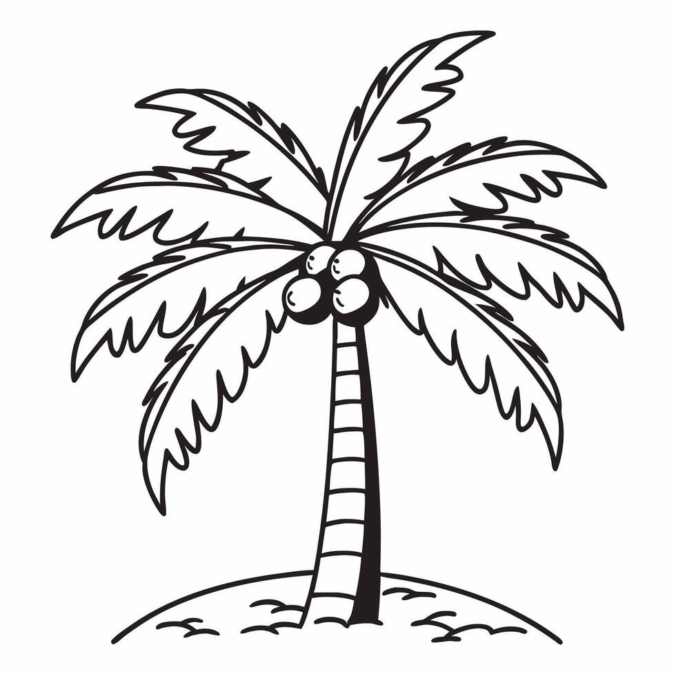 Abstract Coconut Tree Silhouette with Textured Background for Tropical Design vector