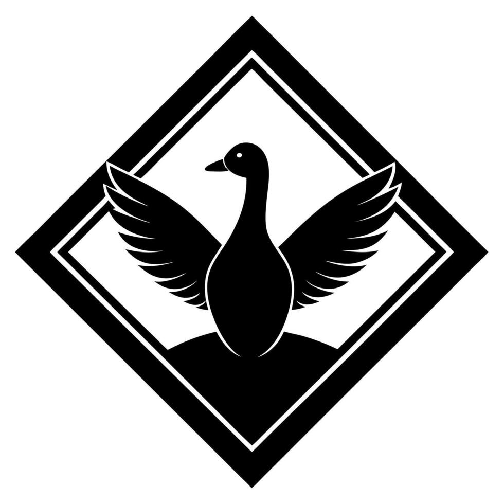 Simple and creative duck icon logo for branding or design projects vector