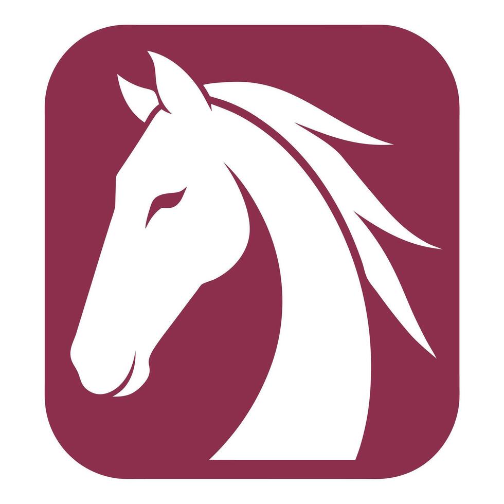 Elegant horse head icon perfect for logos and branding projects. vector