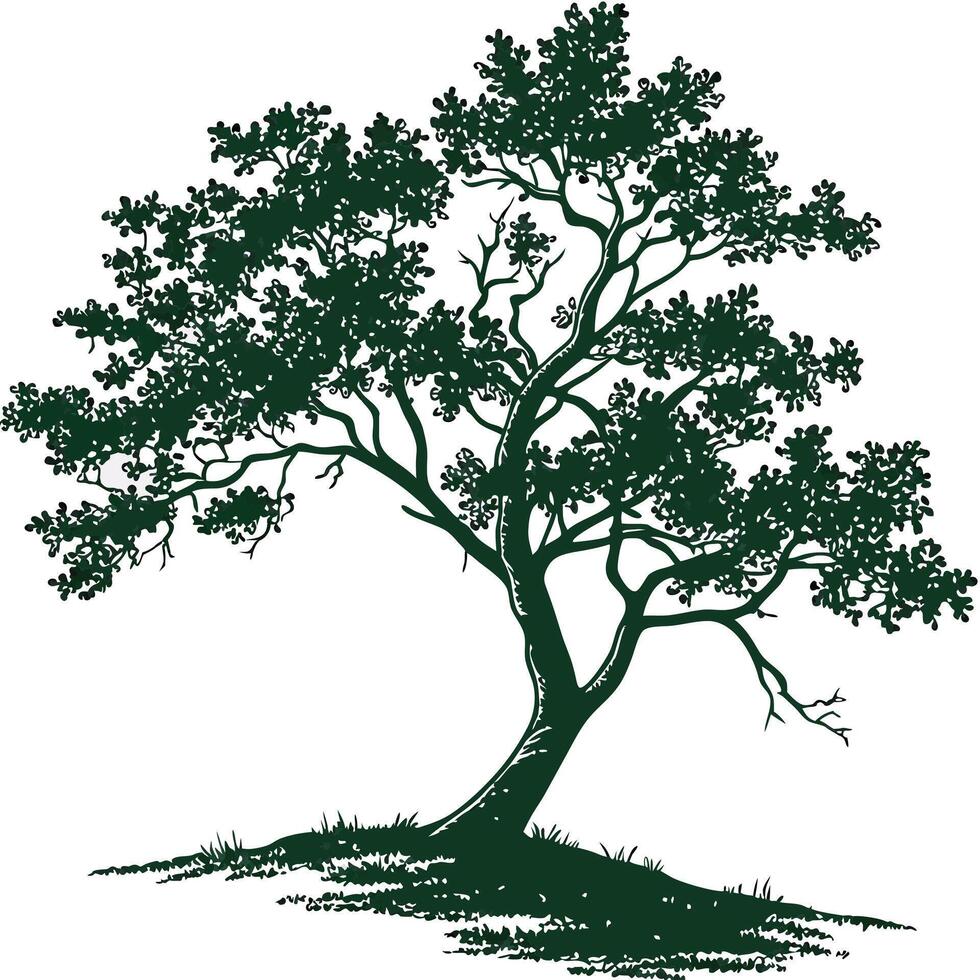 Hand-Drawn Green Tree Art for Eco-Friendly vector