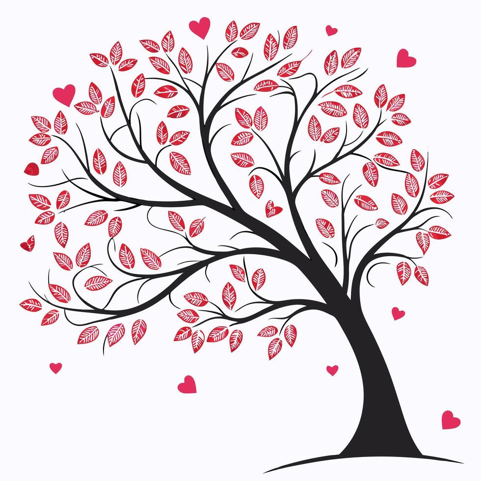 Unique Botanical Tree with Seasonal Inspiration vector