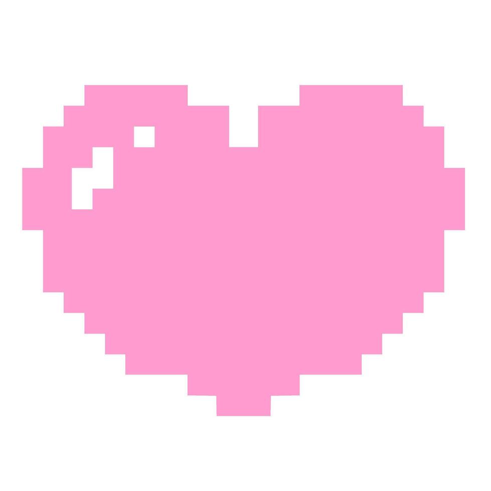 Cute Pastel Illustration Kawaii Pixel Heart Sticker vector