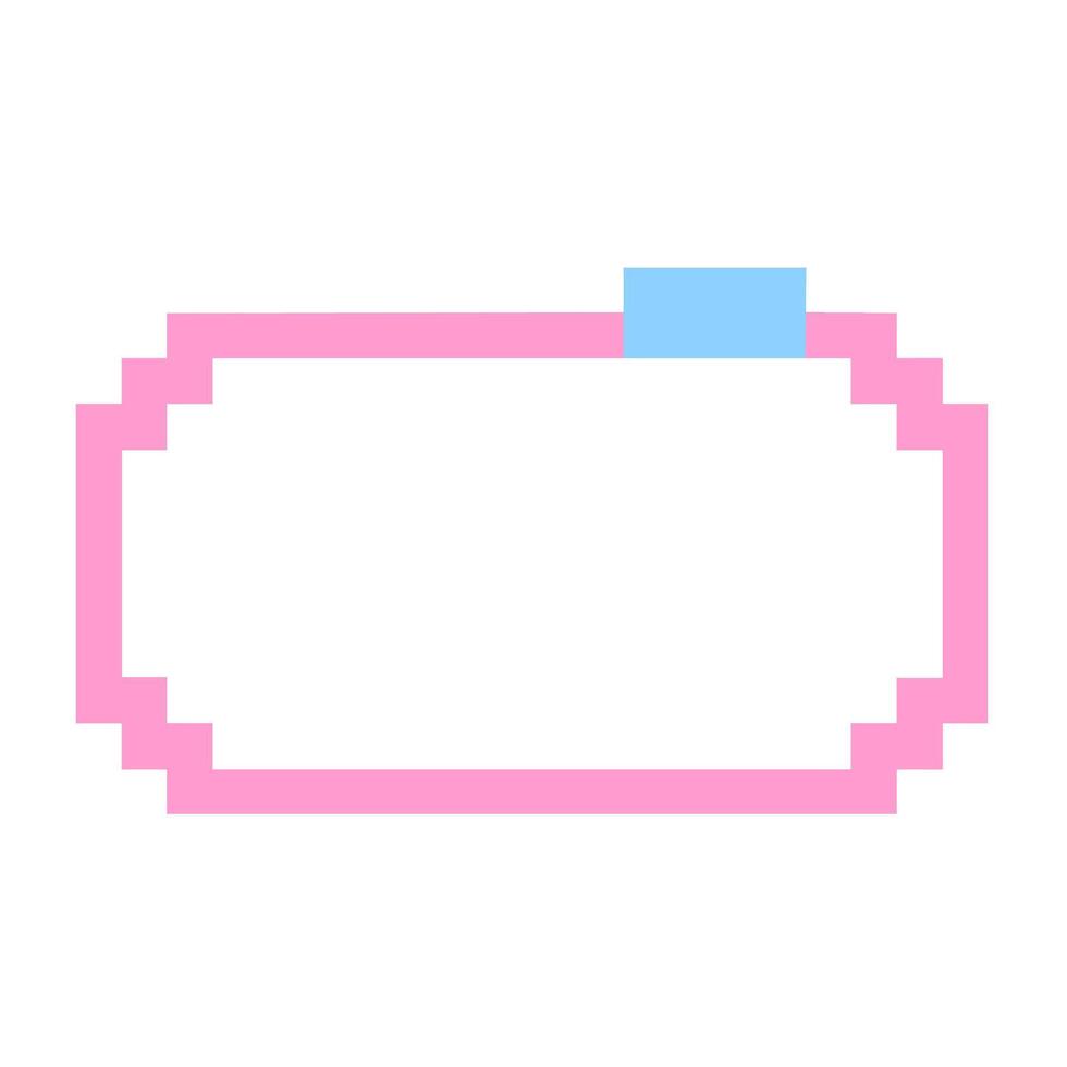 Cute Pastel Illustration Kawaii Pixel Name Tag Sticker vector