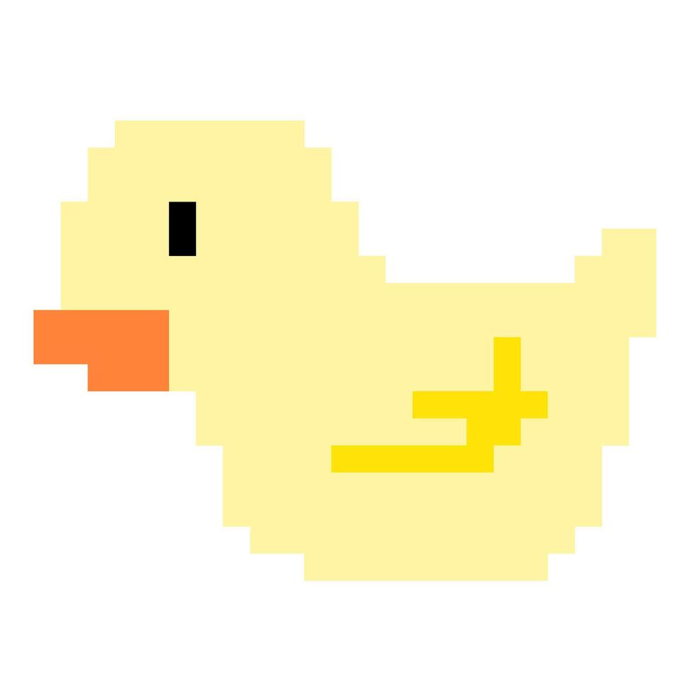 Cute Pastel Illustration Kawaii Pixel Duck Sticker vector