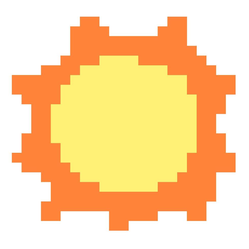 Cute Pastel Illustration Kawaii Pixel Sun Sticker vector