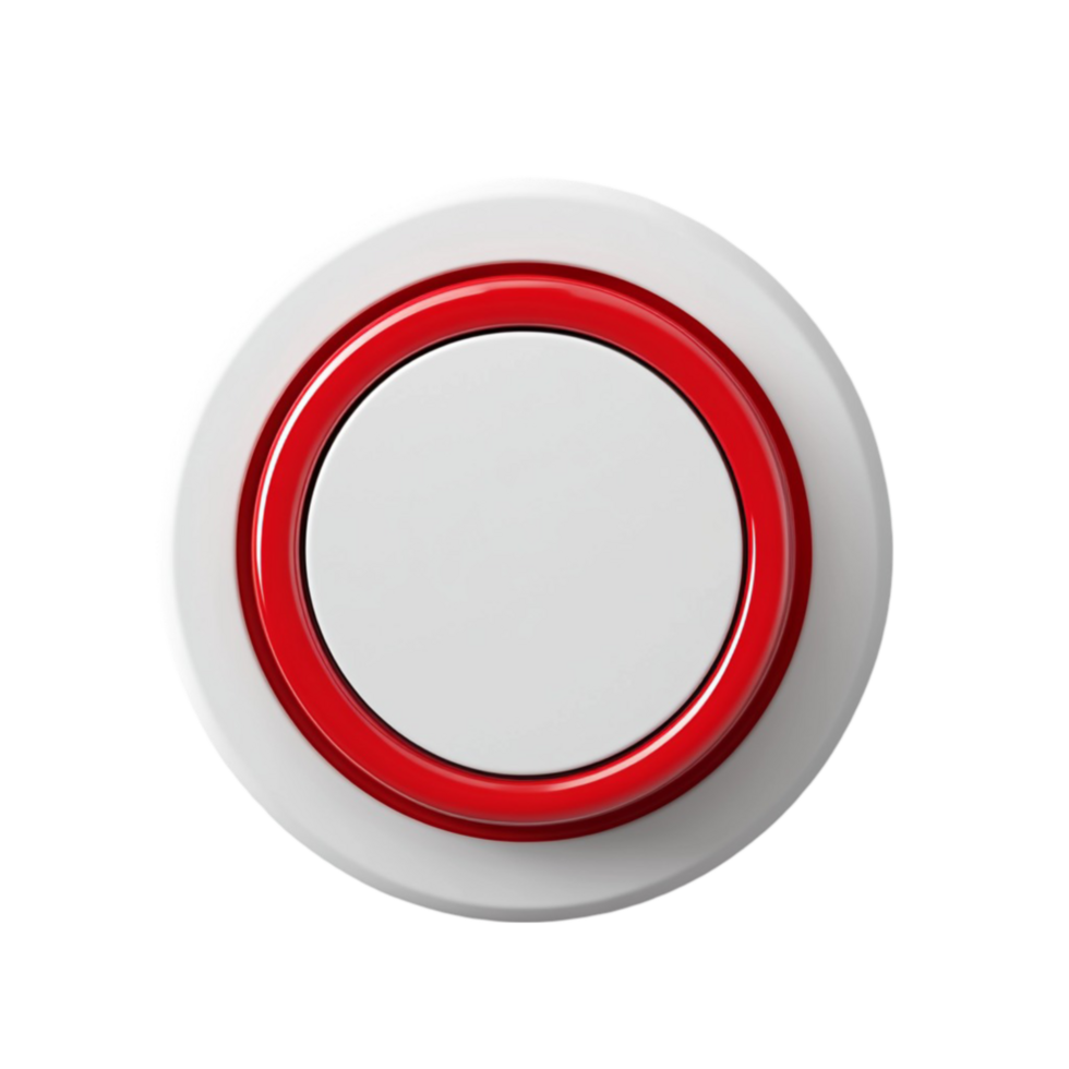 Red and White Button on Transparent Background png