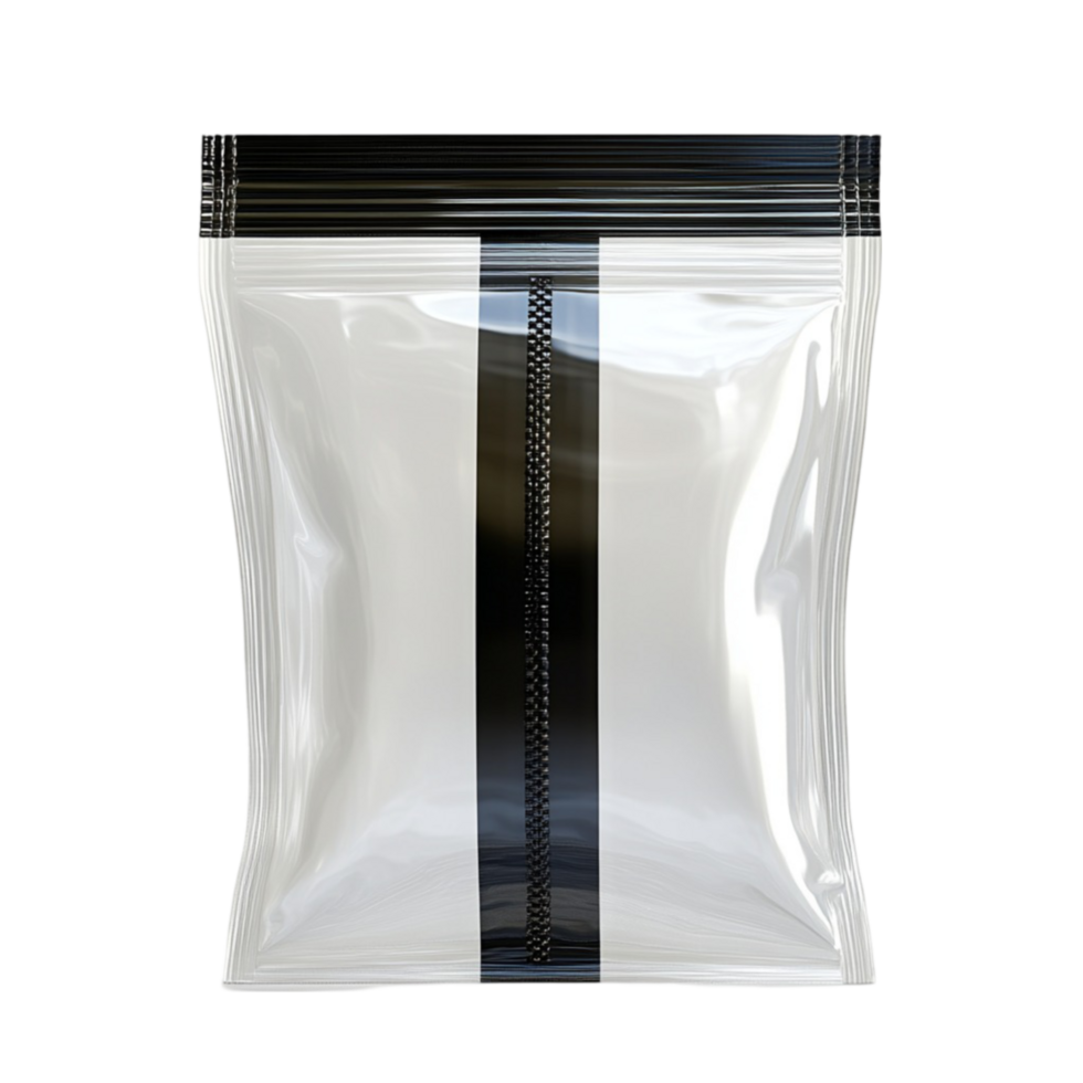 White Bag with Black Zipper Design png