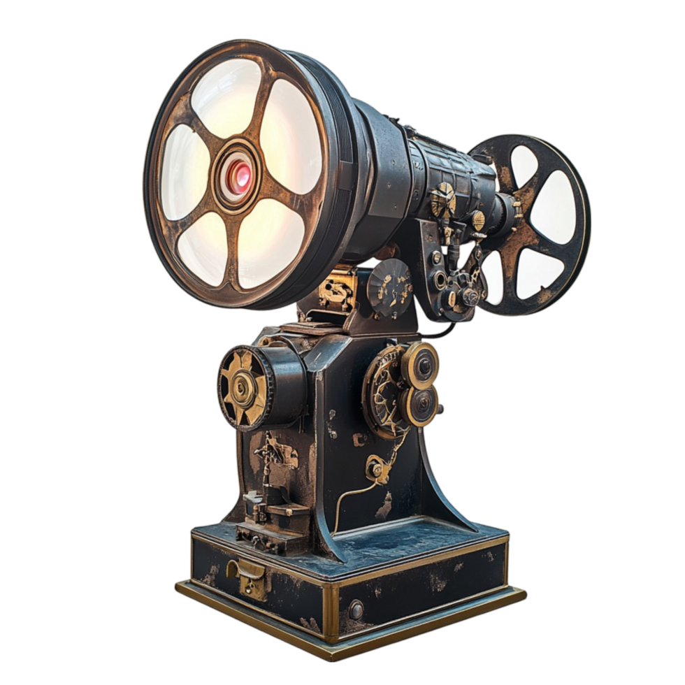 Antique Movie Projector on Transparent Background png