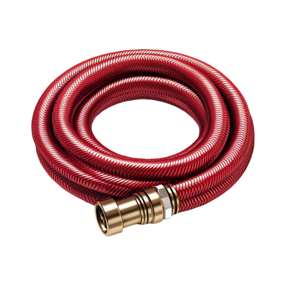 Flexible Red Hose with Brass Connectors png