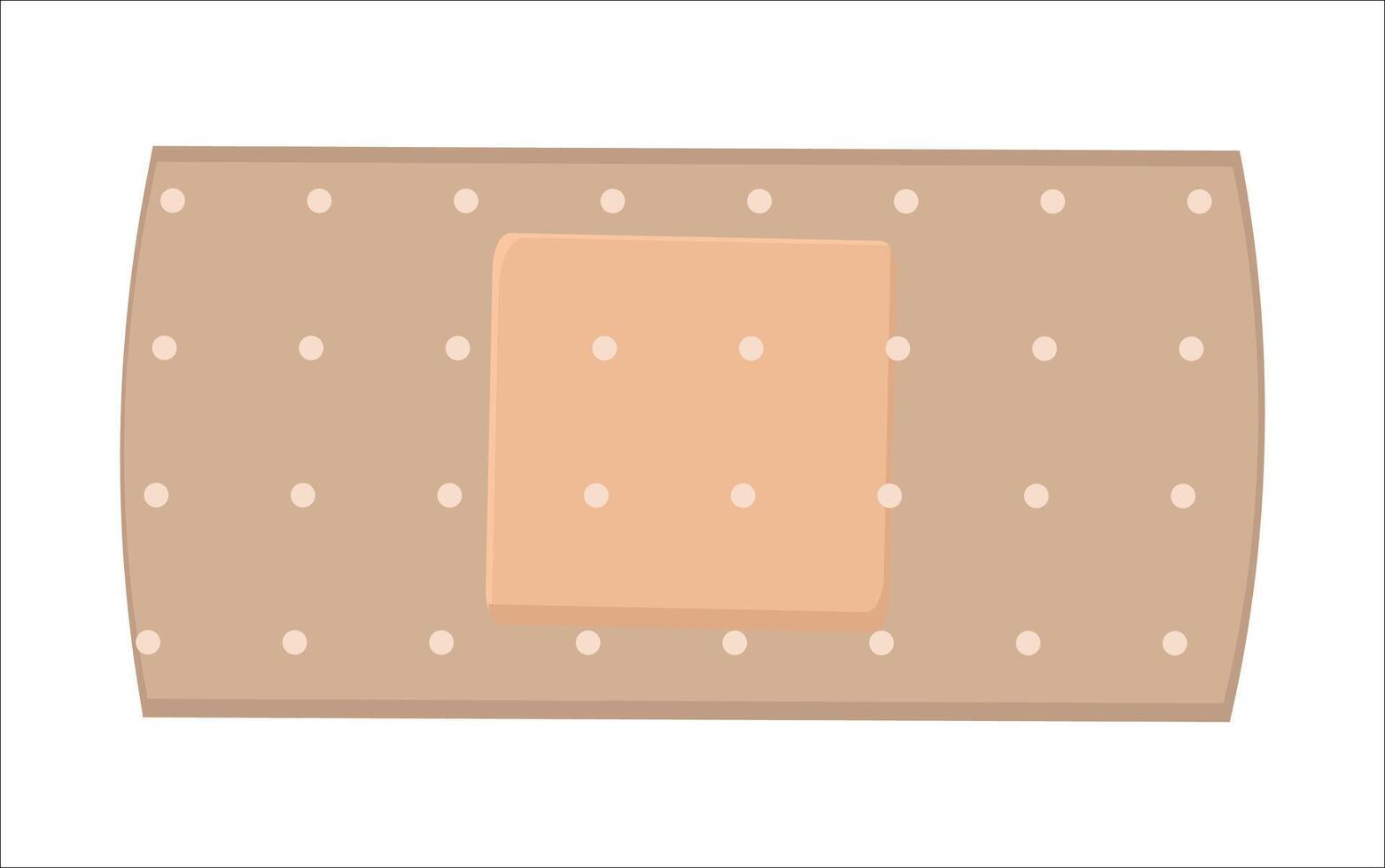Rectangular adhesive bandage with curved edges and polka dot pattern on a white background vector