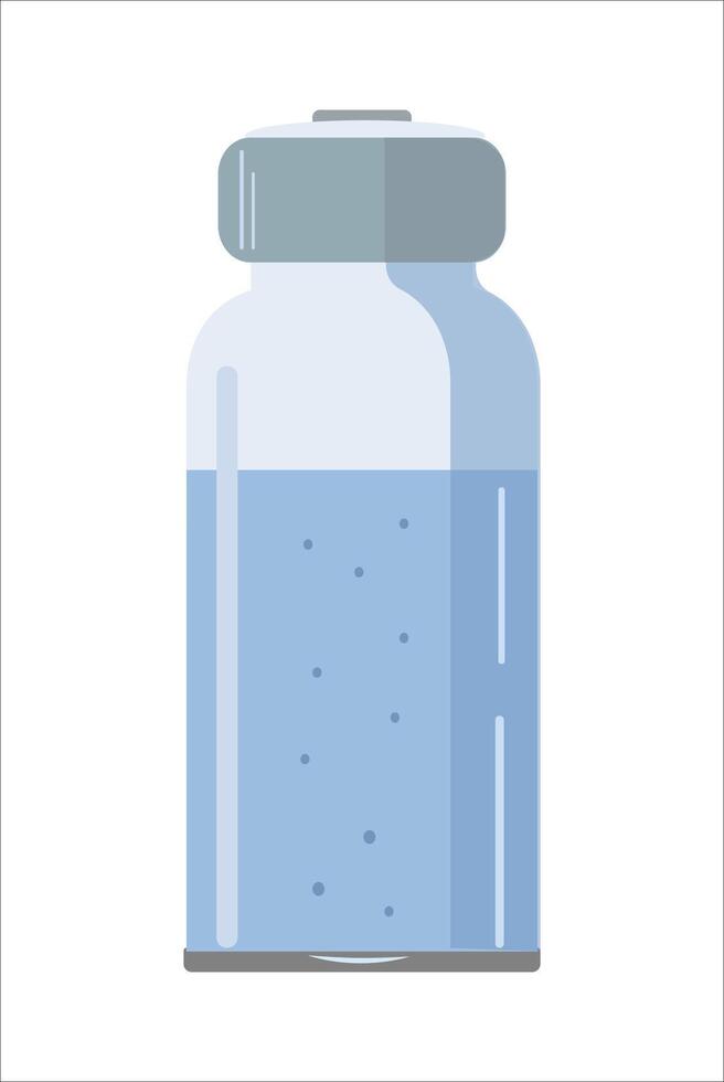 Medicine is in a grey glass bottle vector