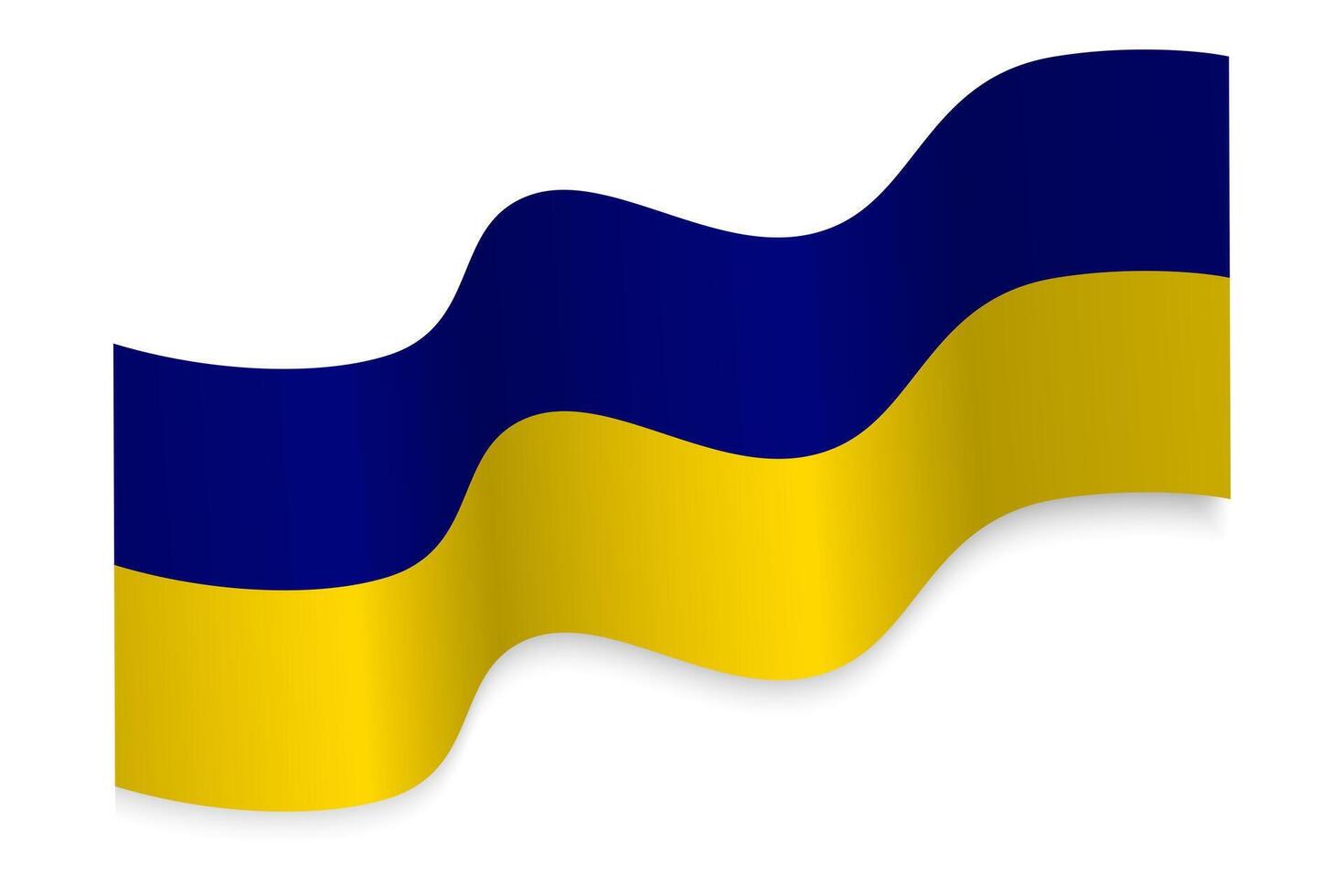 Waving ukrainian flag on a white background. National symbol of the Ukraine. vector