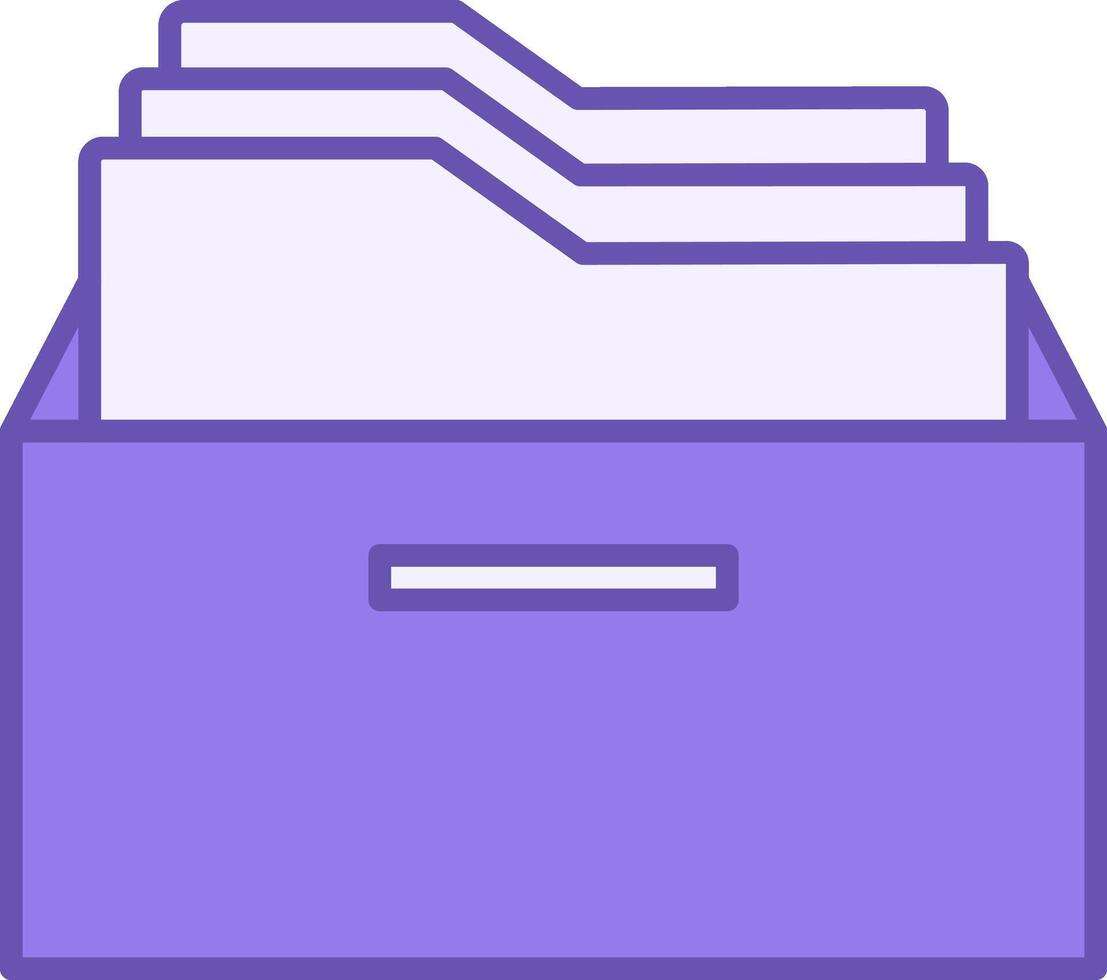 Colored Archive Icon. Icon. Folders in Drawer. Document Storage. Office Concept vector