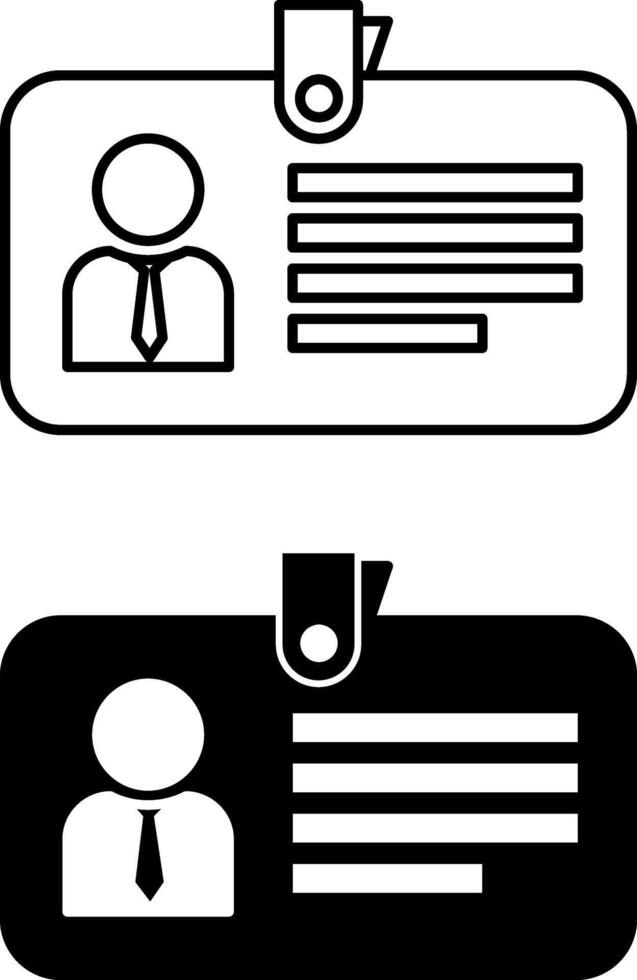 Badge Icons. Black and White Icon. Sticker, Card for Employee of Company. Identity Card, Pass. Office Concept vector