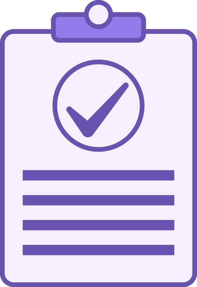 Colored Clipboard Icon. Icon. Checklist with Checkmark. Office Concept vector
