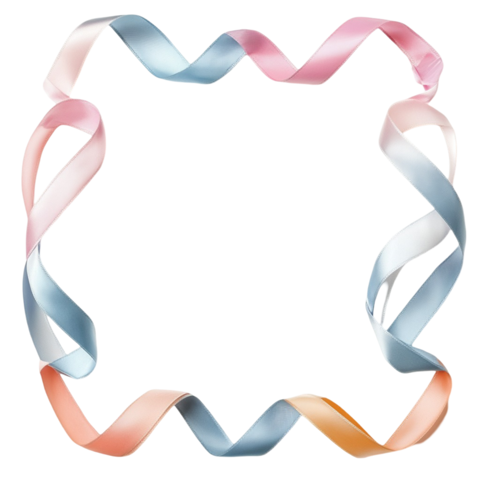 ribbon frame with ribbon on transparent background png