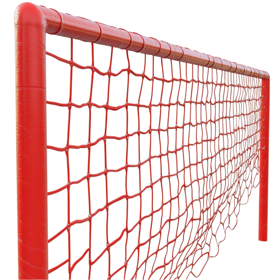 Soccer Goal With A Red Net On Transparent Background png