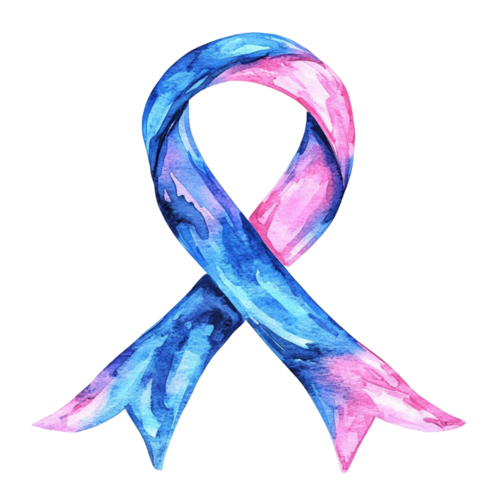 Pink Ribbon with Floral Accents on Transparent Background png