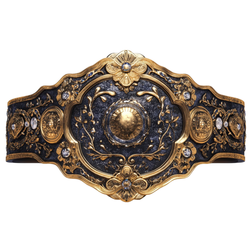 Elegant Gold and Black Belt Design on Transparent Background png
