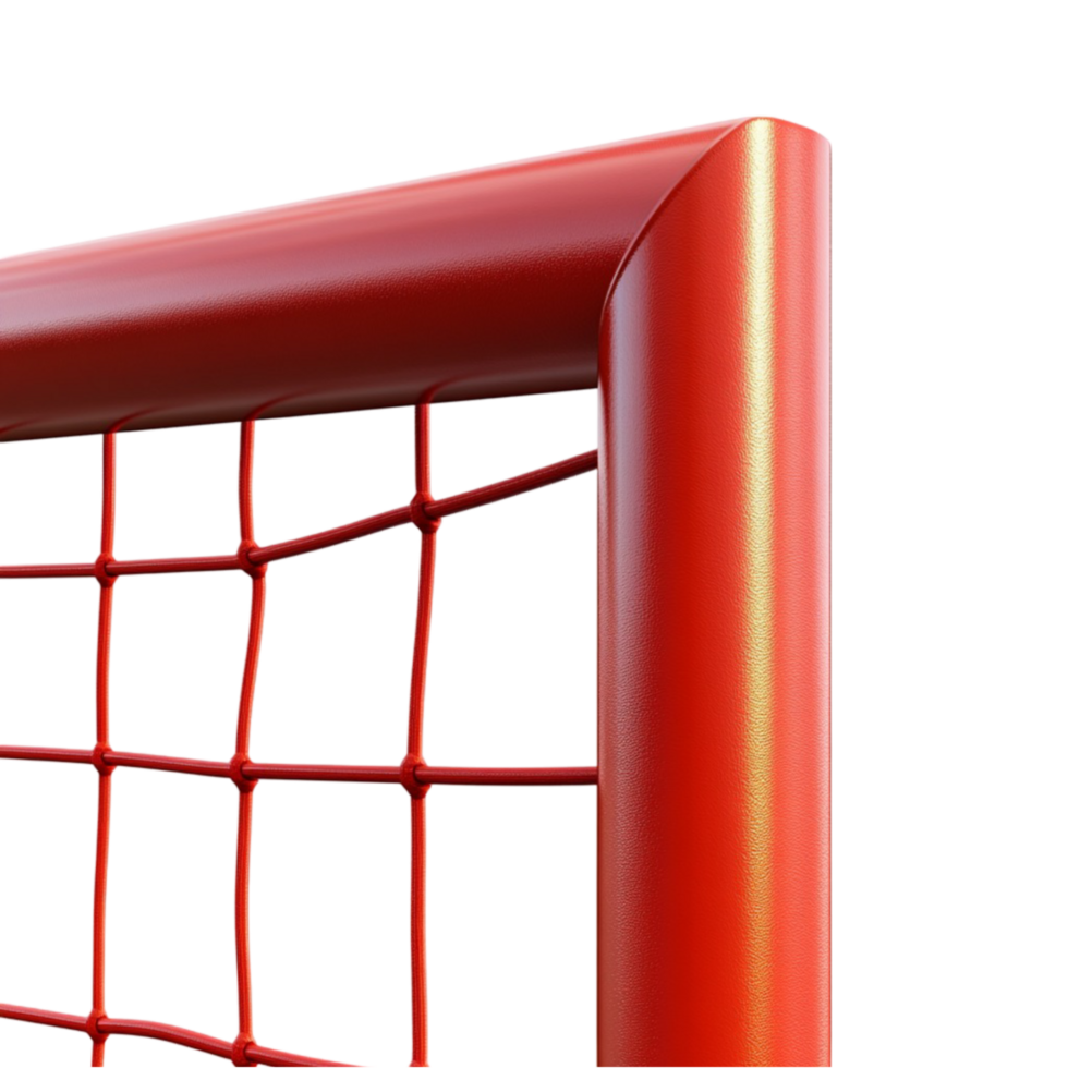 Football Goal With Red Net On Transparent Background png