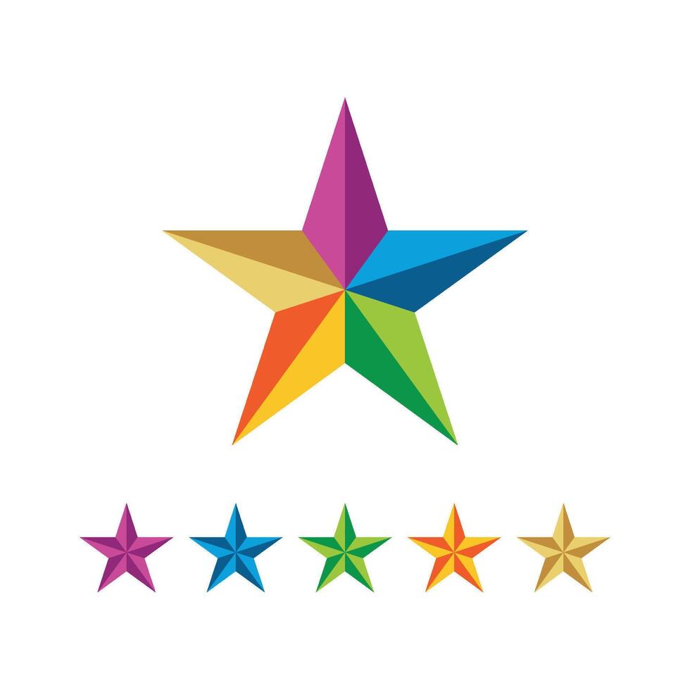 Set Colorful Star Logo Template Illustration Design. EPS 10. vector