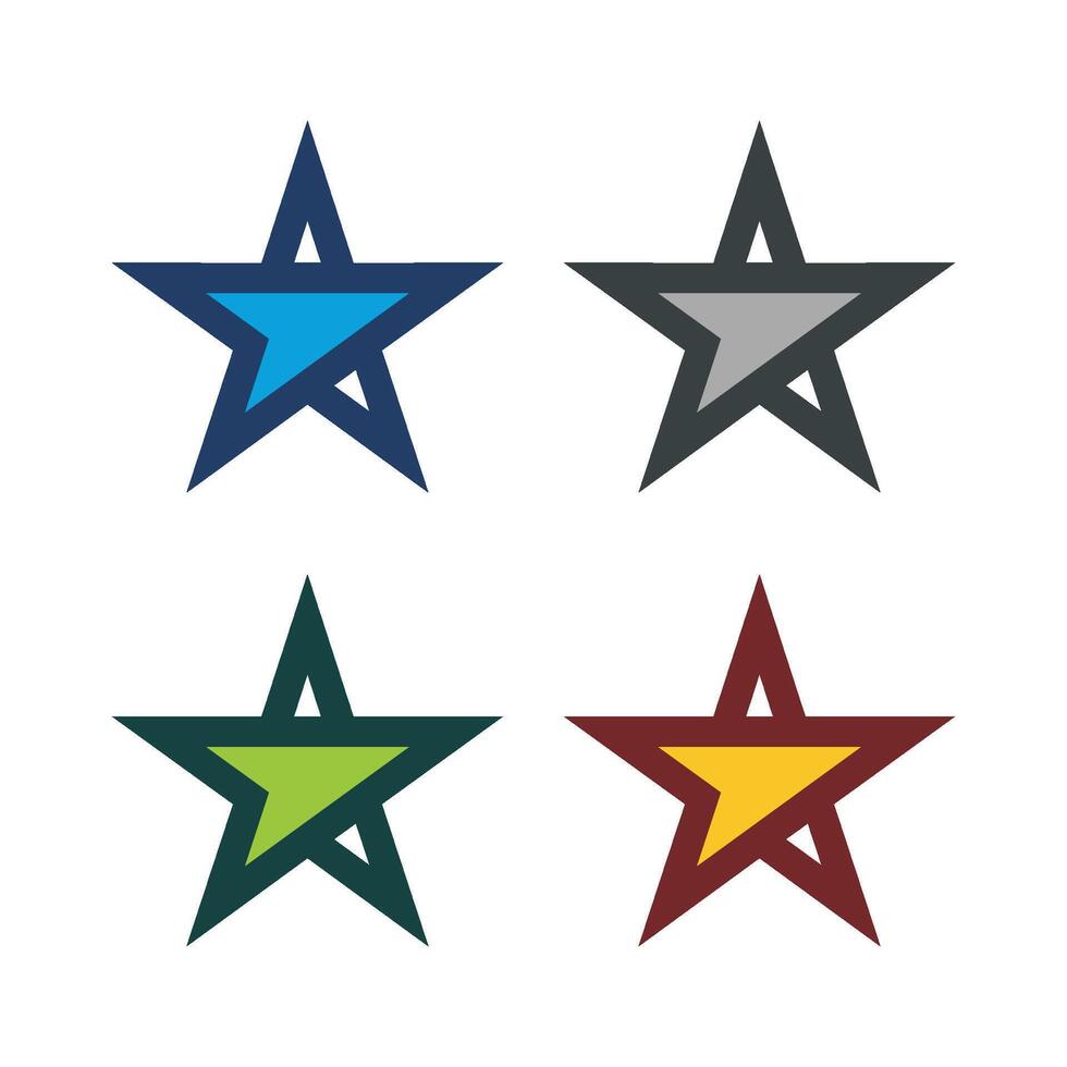 Forward Arrow Color Star Logo Template Illustration Design. EPS 10. vector