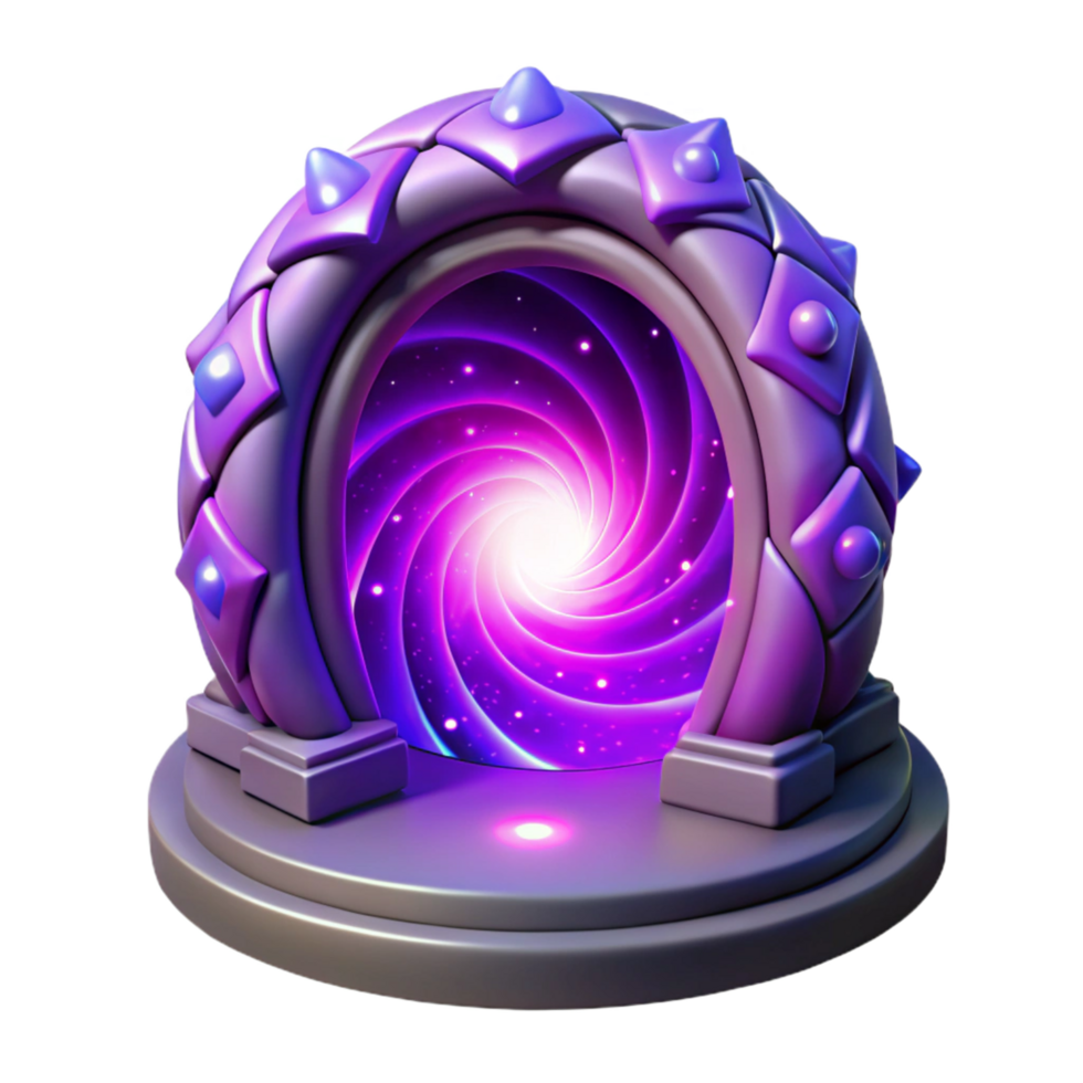 3D Render Purple Cosmic Portal Illustration png