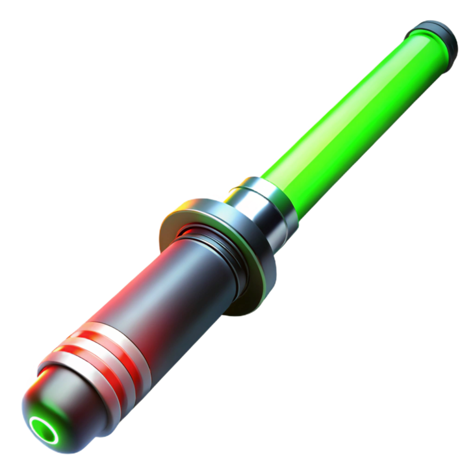 3D Render Futuristic Green Laser Weapon png