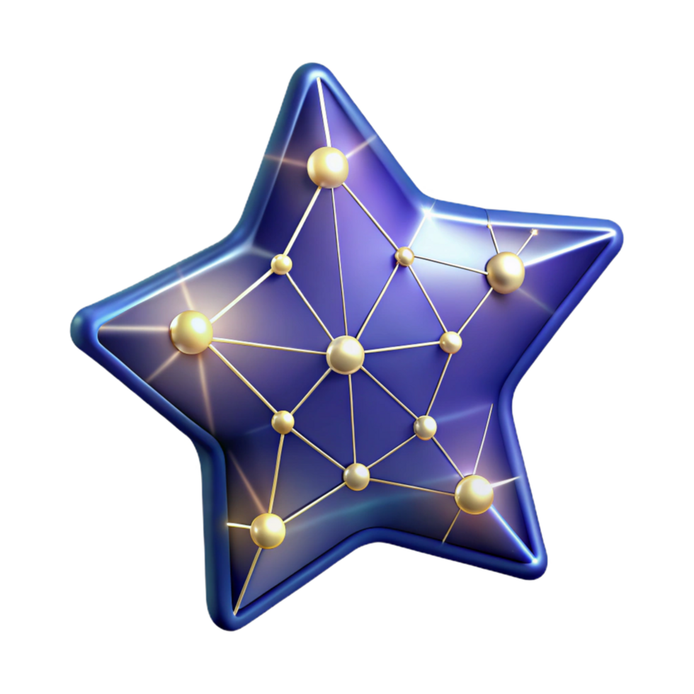 3D Star Network Illustration png
