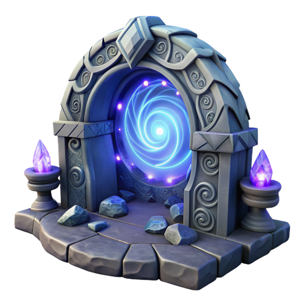 Mystic Spiral Portal 3D Render png